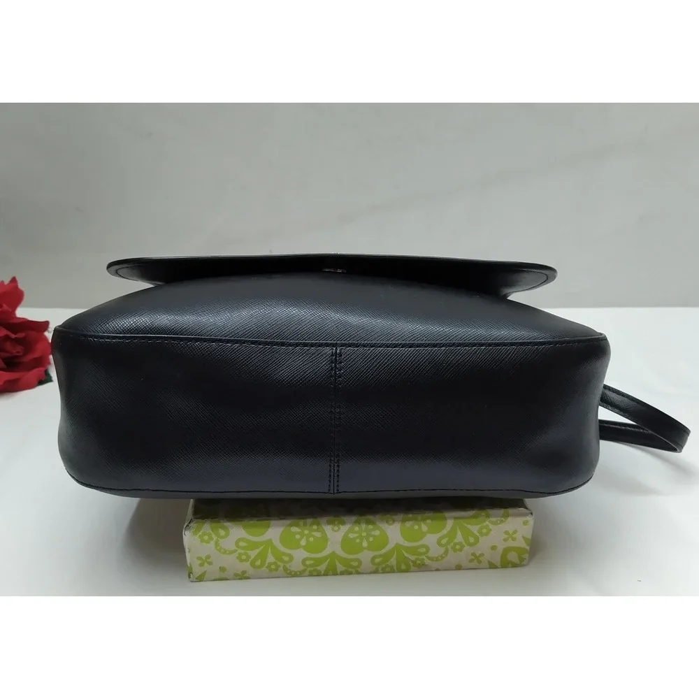 Kate Spade New York Black Leather Flap Closure Crossbody Bag